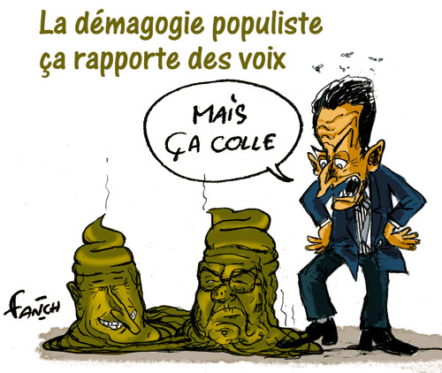 Sarkozy le pied dans la merde fasciste